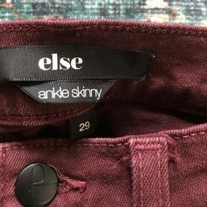 Else by Joe's Jeans - Maroon Ankle Skinny Jeans 29